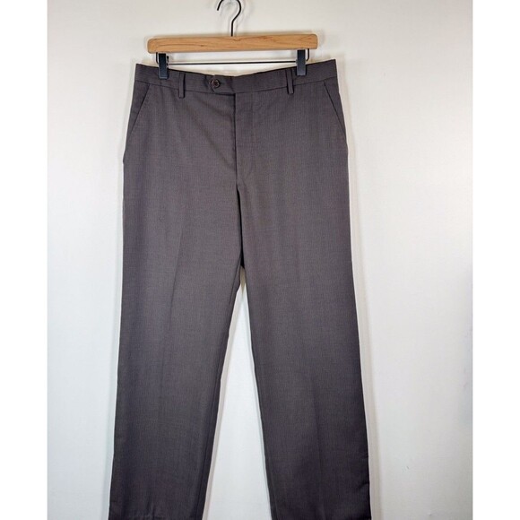 Paul Smith Mens Dress Pants Black Pinstriped Wool Straight Italian Trouser 40x31 - Picture 4 of 10